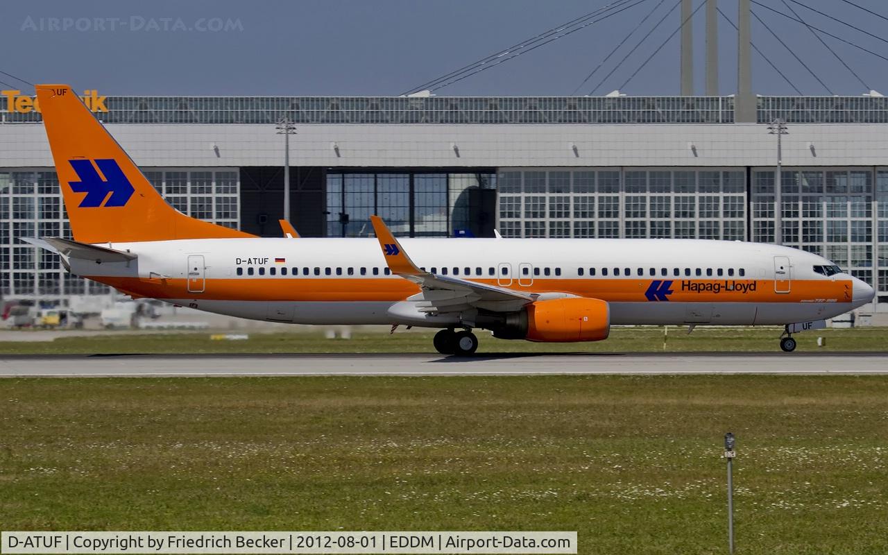 D-ATUF, 2006 Boeing 737-8K5 C/N 34687, departure from Munich