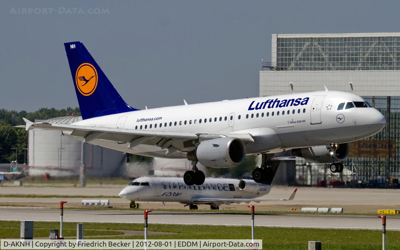 D-AKNH, 1998 Airbus A319-112 C/N 794, moments prior touchdown