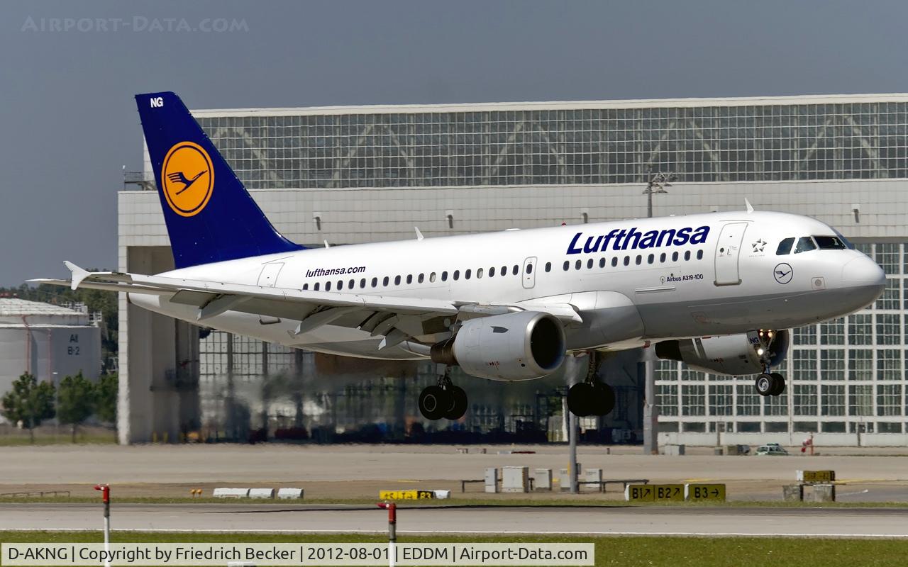 D-AKNG, 1997 Airbus A319-112 C/N 654, moments prior touchdown