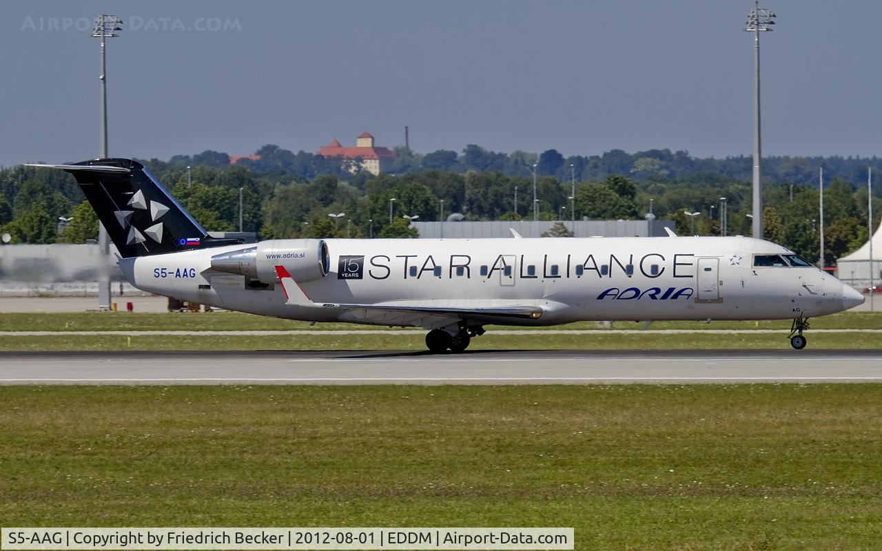 S5-AAG, 2000 Canadair CRJ-200LR (CL-600-2B19) C/N 7384, departure from Munich
