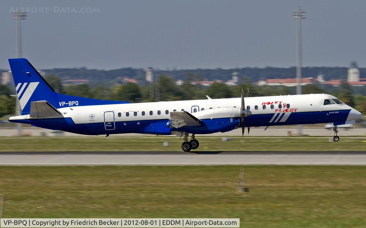 VP-BPQ, 1999 Saab 2000 C/N 2000-060, touchdown