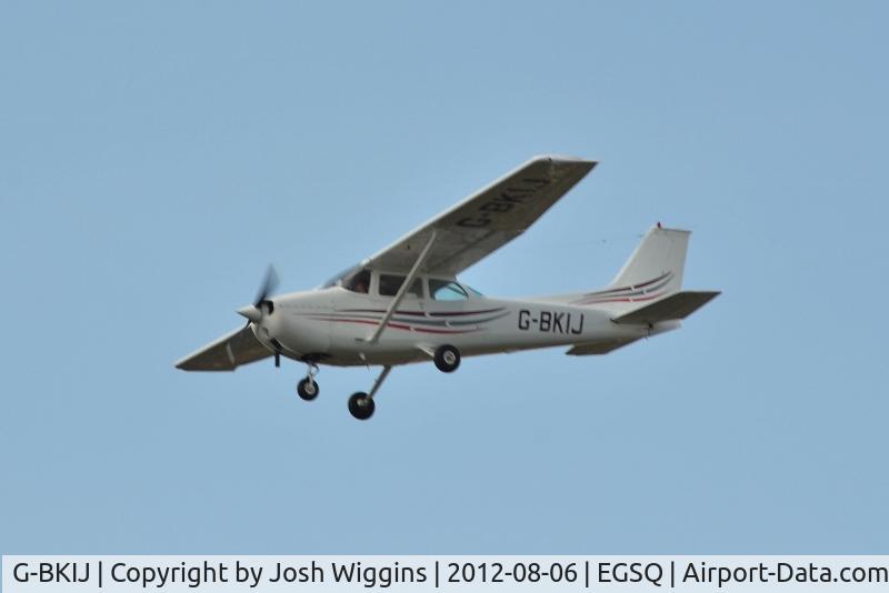 G-BKIJ, 1972 Reims F172M Skyhawk Skyhawk C/N 0920, not been seen for a few years but now its back in the air with a new paint job (now looks like the rest of clactons fleet) had test flight today (6/8/12) hope to see it more!