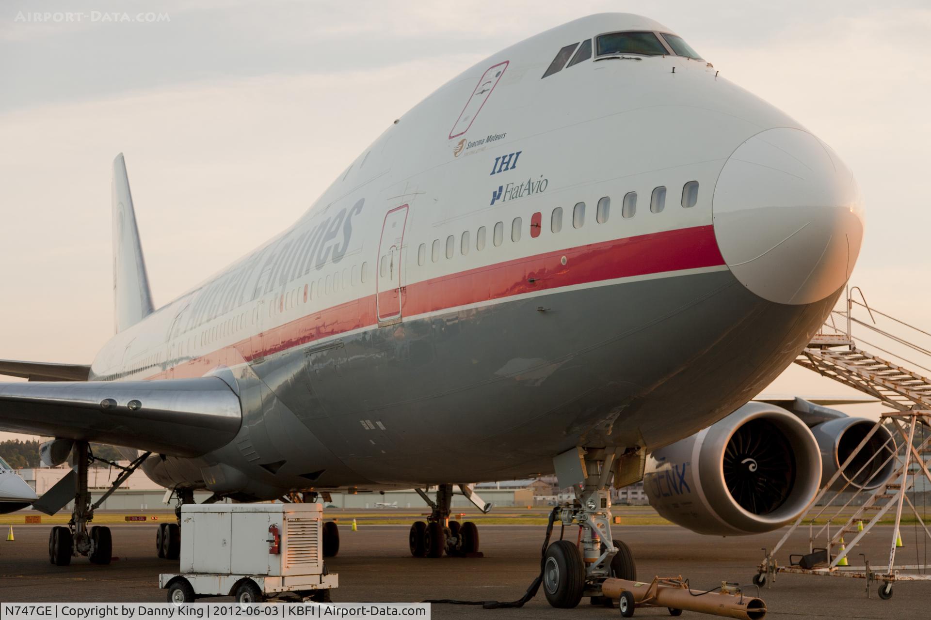 N747GE, 1970 Boeing 747-121 C/N 19651, Sitting and waiting for more Boeing test people to come and do some work.