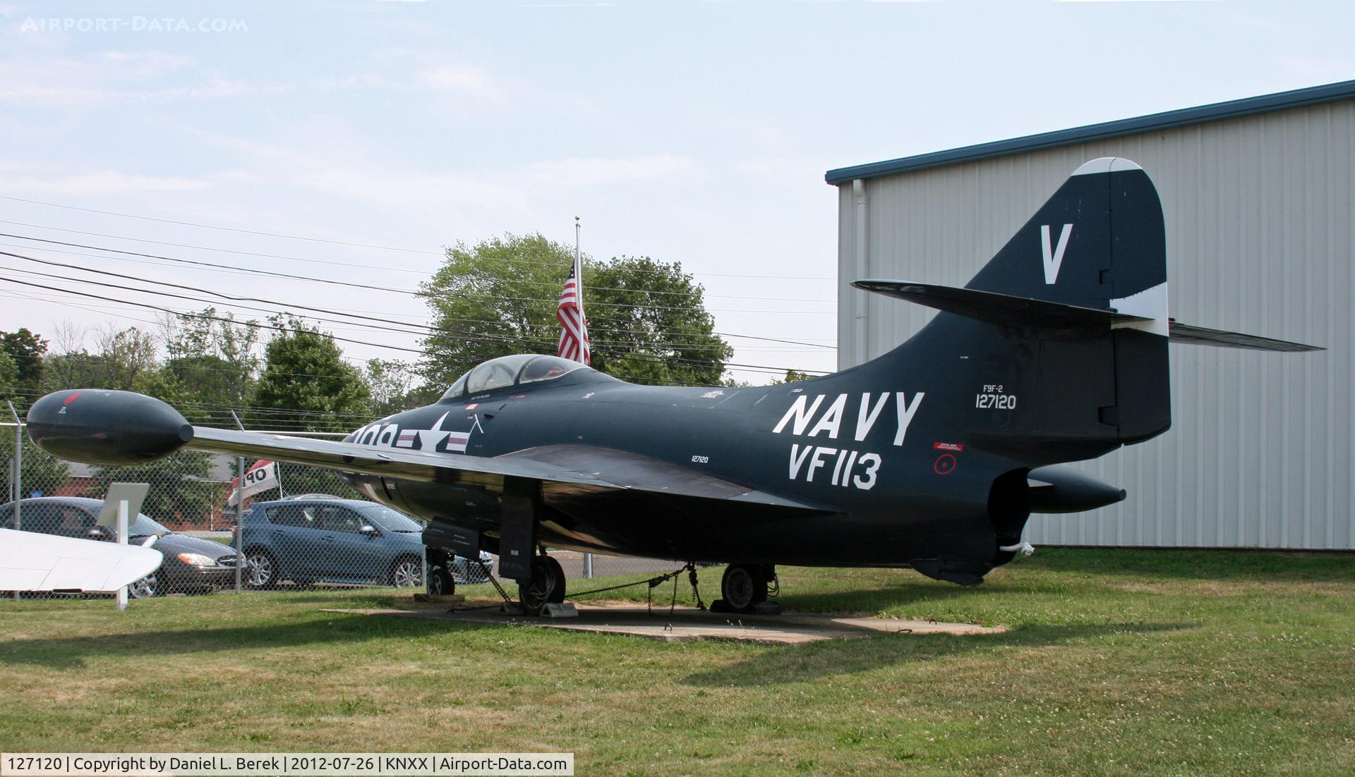127120, 1951 Grumman F9F-2 Panther C/N K-526, The Panther was powered by a Pratt & Whitney J42, essentially a license-produced version of the Rolls-Royce Nene, ironically the same engine found on its Soviet rival, the MiG-15!