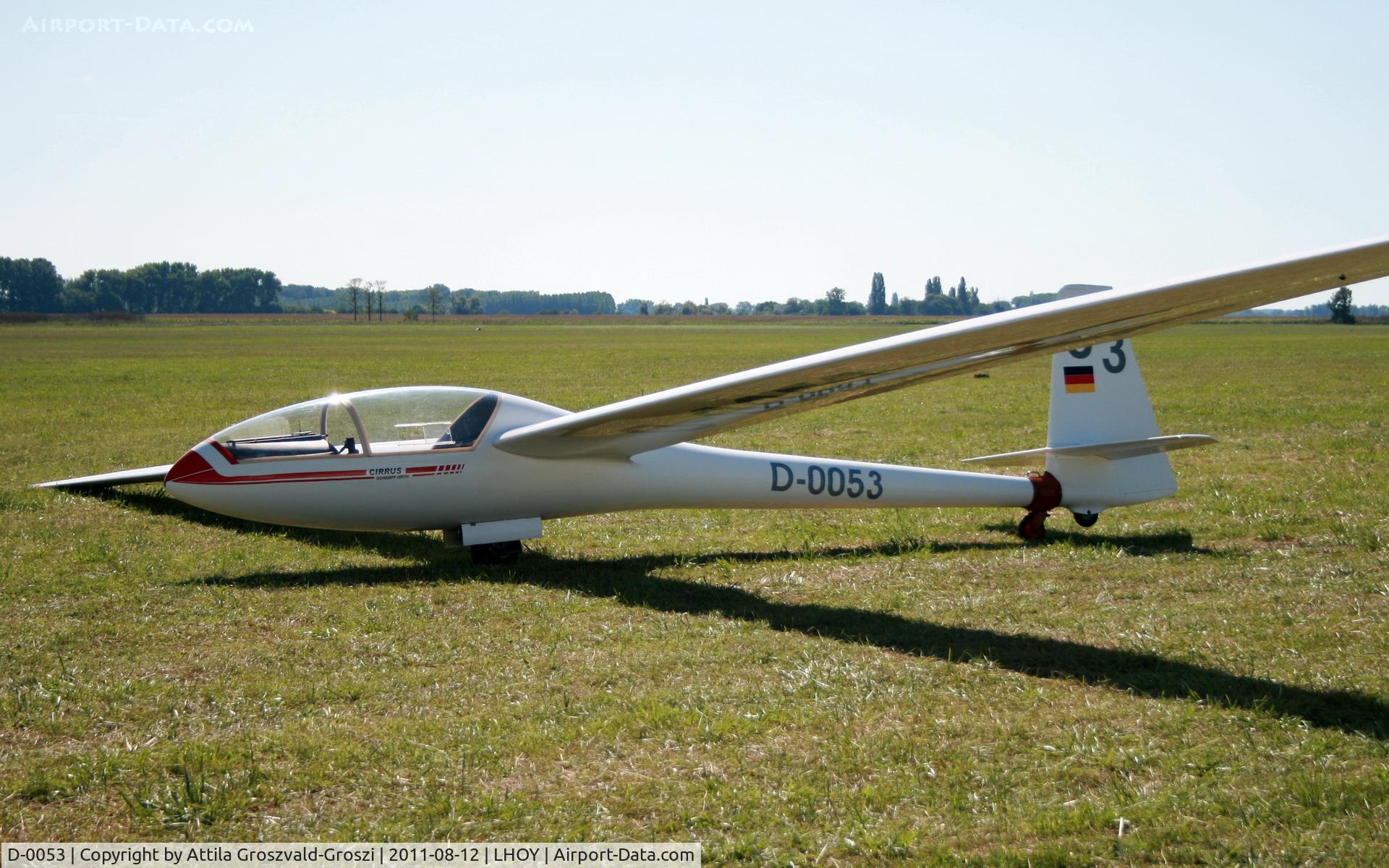 D-0053, 1968 Schempp-Hirth CIRRUS C/N 26, Ocseny Airport, Hungary LHOY - 21st Gemenc Cup and 56 Hungarian National Gliding Championships
