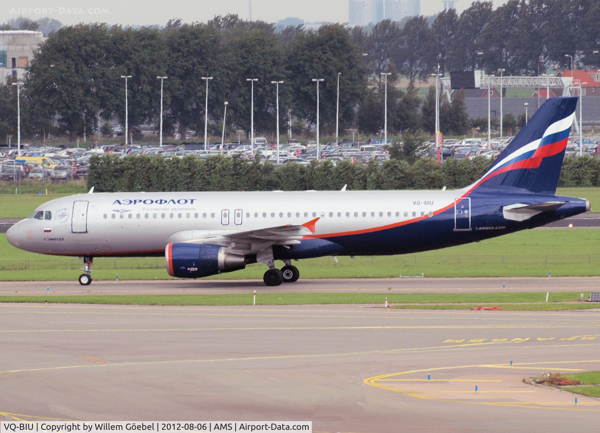 VQ-BIU, 2011 Airbus A320-214 C/N 4684, Taxi to the gate of Schiphol Airport