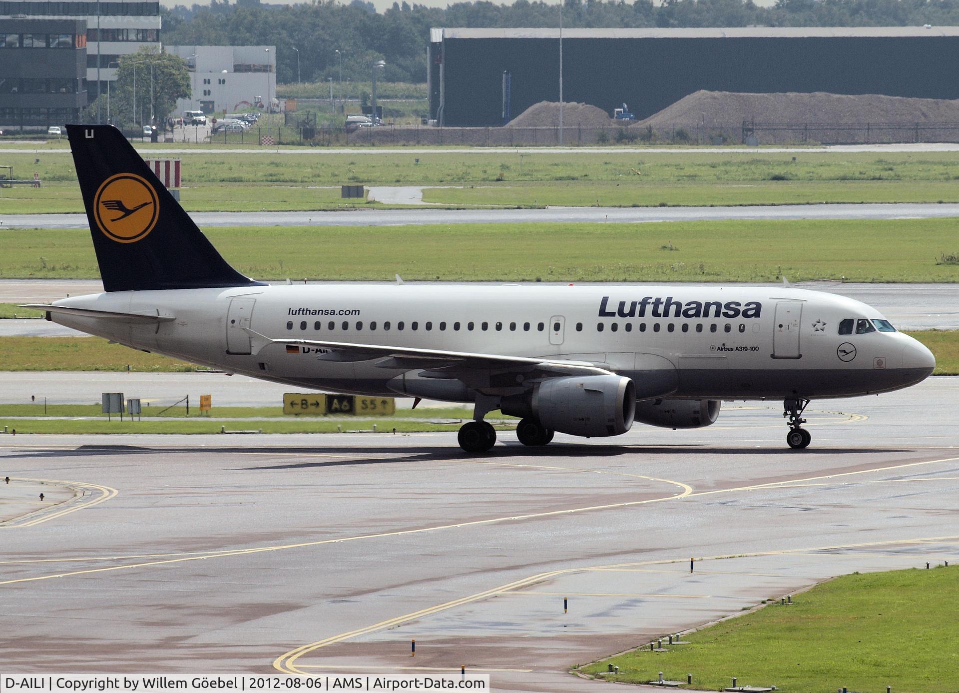 D-AILI, 1997 Airbus A319-114 C/N 651, Taxi to the gate of Schiphol Airport