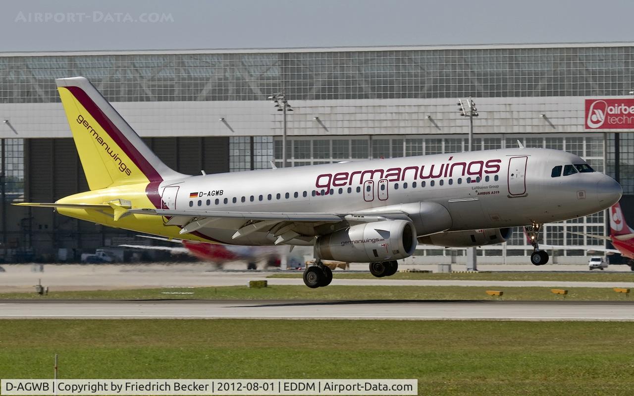 D-AGWB, 2006 Airbus A319-111 C/N 2833, moments prior touchdown