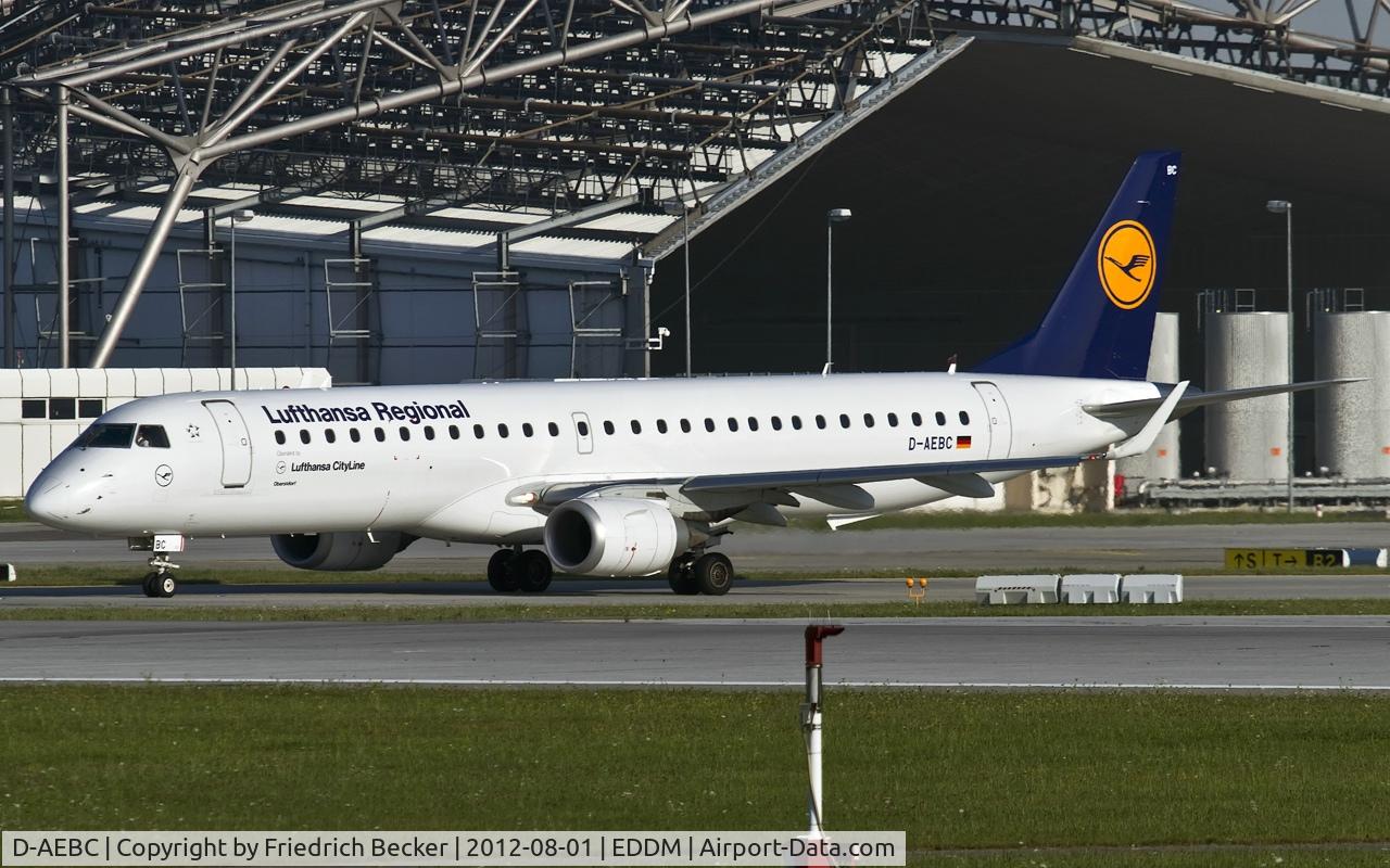 D-AEBC, 2009 Embraer 195LR (ERJ-190-200LR) C/N 19000320, holding point RW08R