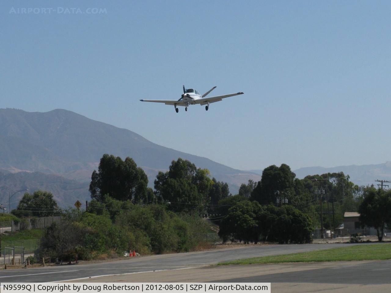 N9599Q, 1966 Beech V35 Bonanza C/N D-8221, 1966 Beech V35 BONANZA, Continental IO-520-B 285 Hp, on final Rwy 22