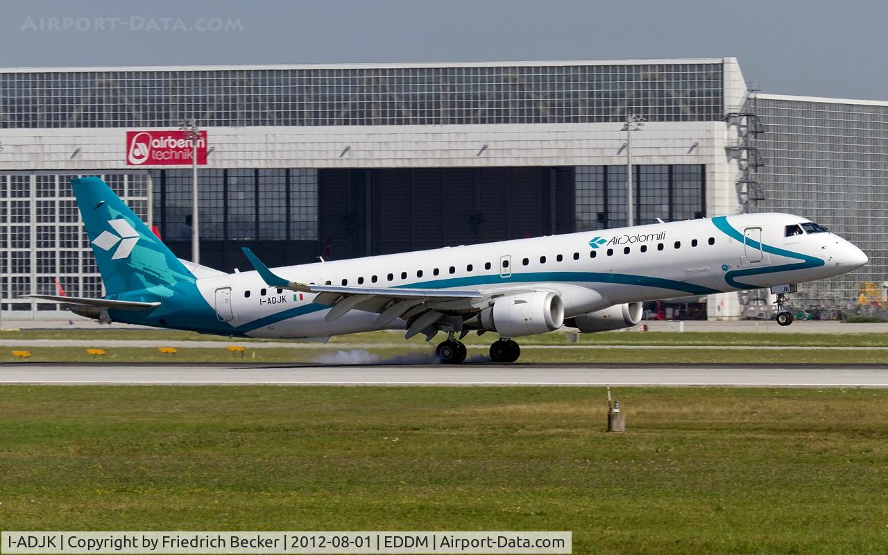 I-ADJK, 2009 Embraer 195LR (ERJ-190-200LR) C/N 19000245, touchdown