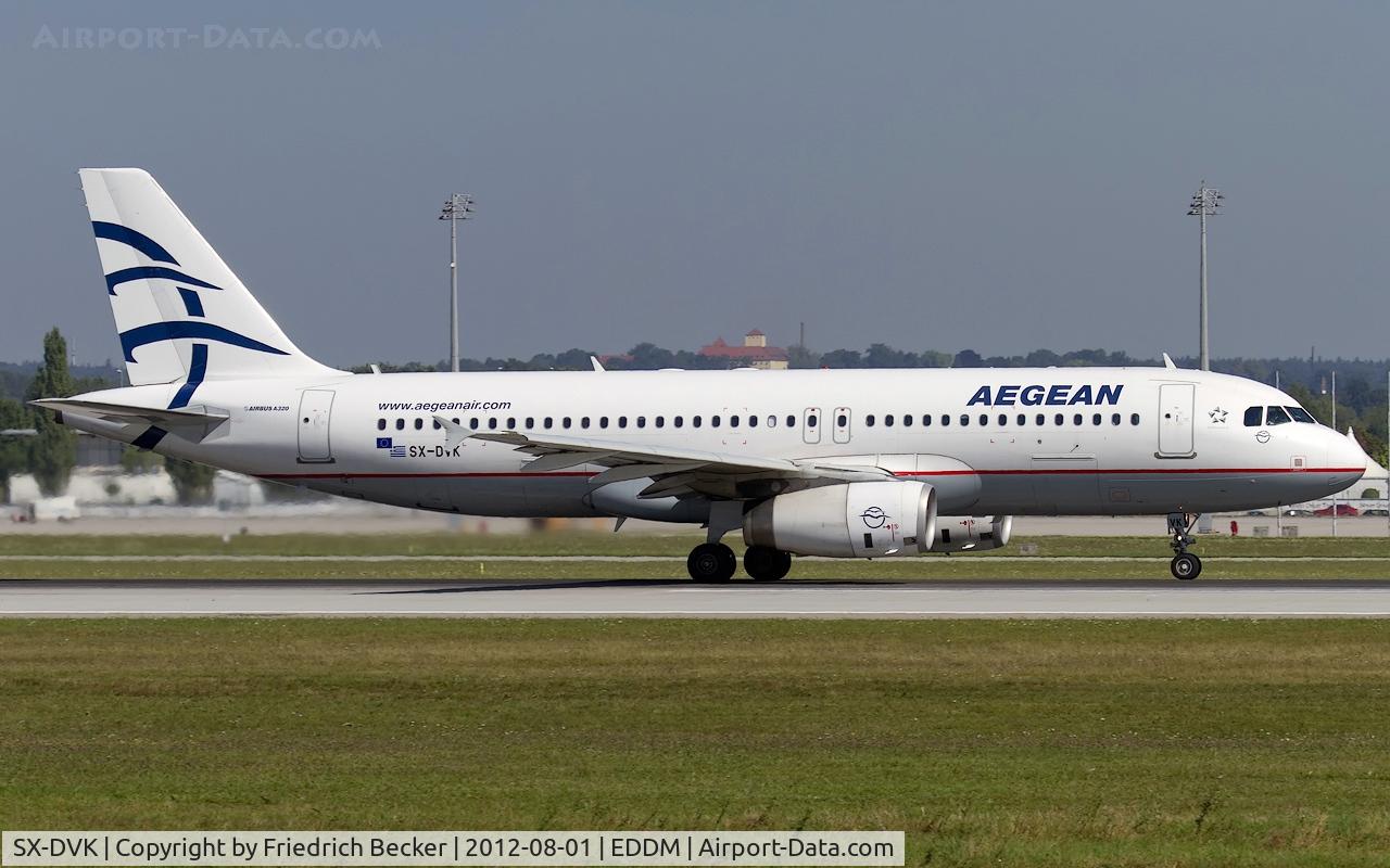 SX-DVK, 2008 Airbus A320-232 C/N 3392, departure from Munich