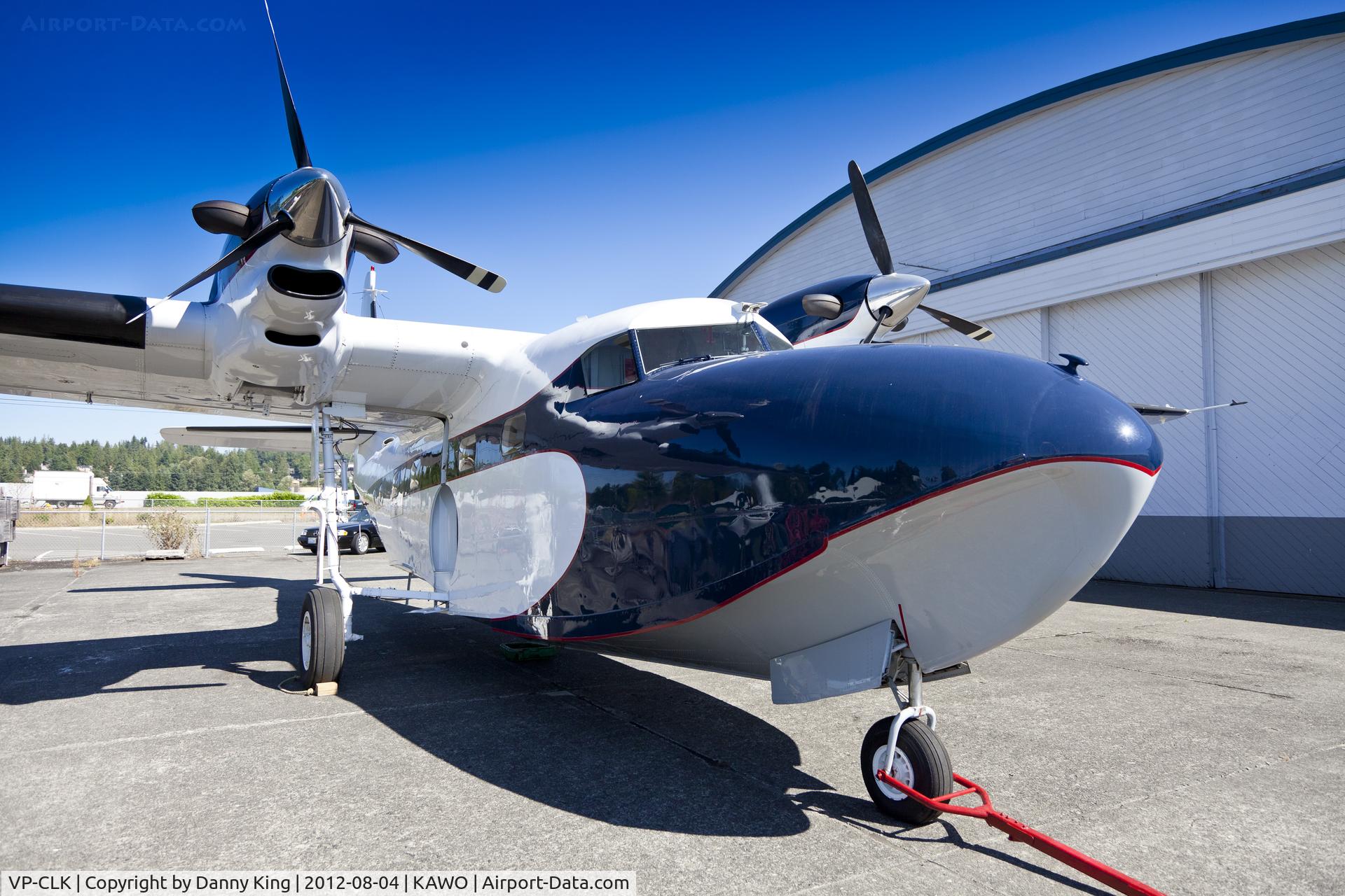 VP-CLK, 1947 Grumman G-73T Turbo Mallard Mallard C/N J-34, Sitting in Arlington. Just looking GREAT!