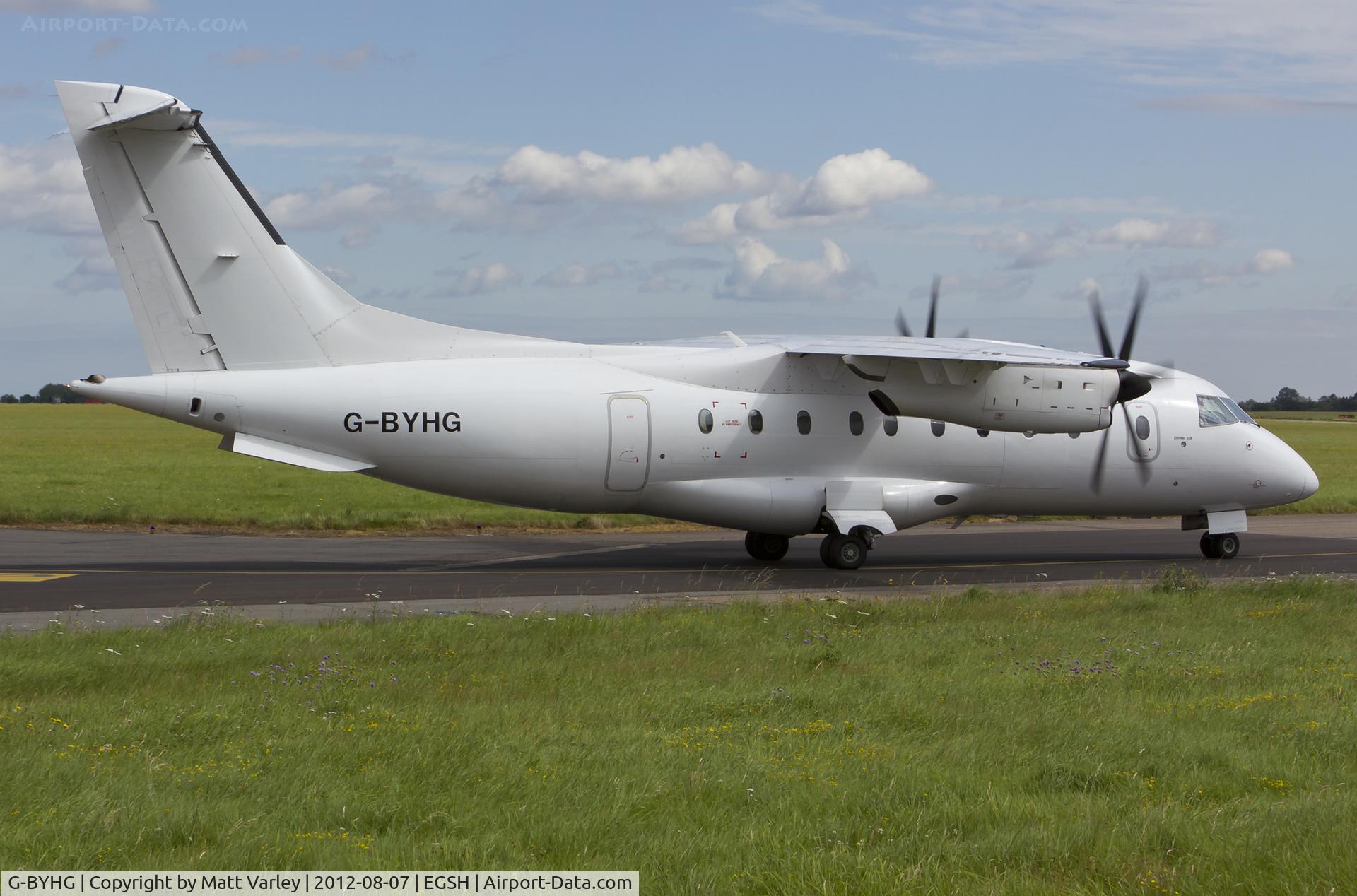 G-BYHG, 1998 Dornier 328-100 C/N 3098, Arriving at EGSH.