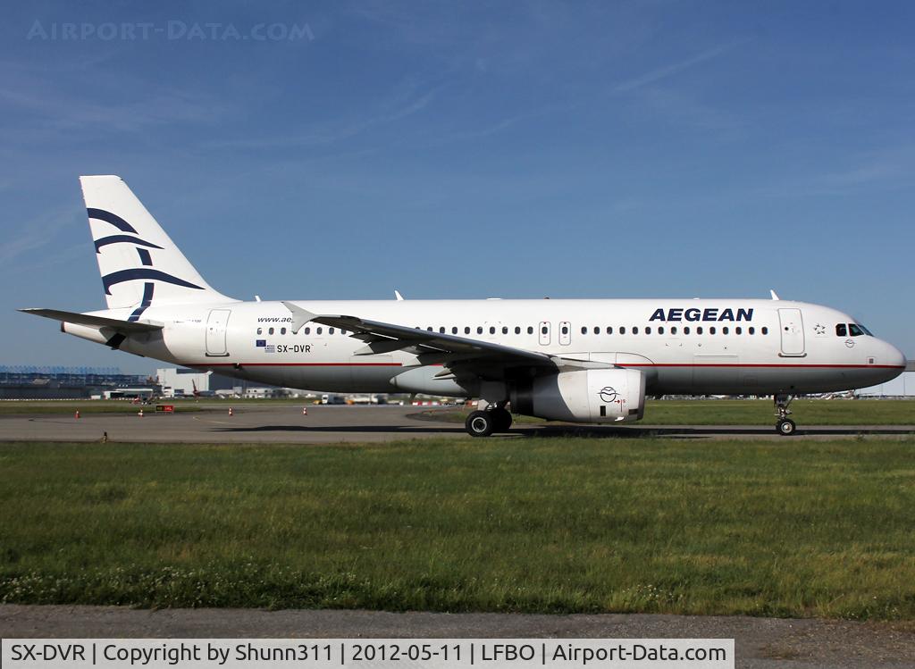 SX-DVR, 2008 Airbus A320-232 C/N 3714, Taxiing holding point rwy 14R for departure...