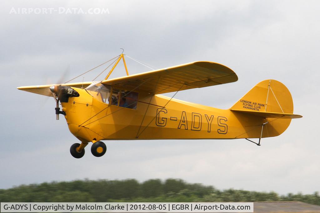G-ADYS, 1935 Aeronca C-3 C/N A-600, Aeronca C3 at The Real Aeroplane Company's Summer Madness Fly-In, Breighton Airfield, August 2012.