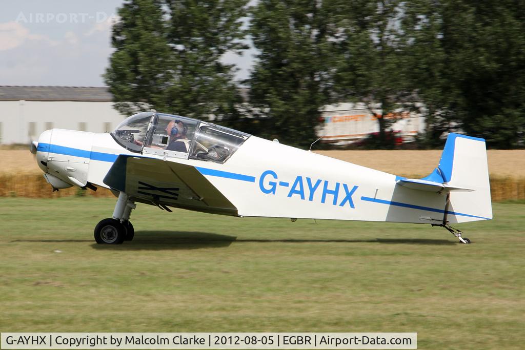 G-AYHX, 1958 SAN Jodel D-117A C/N 903, Jodel D-117A at The Real Aeroplane Club's Summer Madness Fly-In, Breighton Airfield, August 2012.
