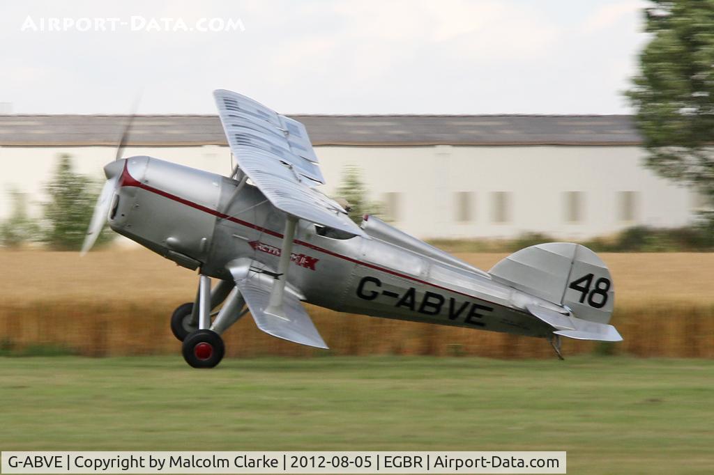 G-ABVE, 1932 Arrow Active 2 C/N 2, Arrow Active 2 just before the wing tip hit the ground followed by a shaky take-off at The Real Aeroplane Club's Summer Madness Fly-In, Breighton Airfield, August 2012.