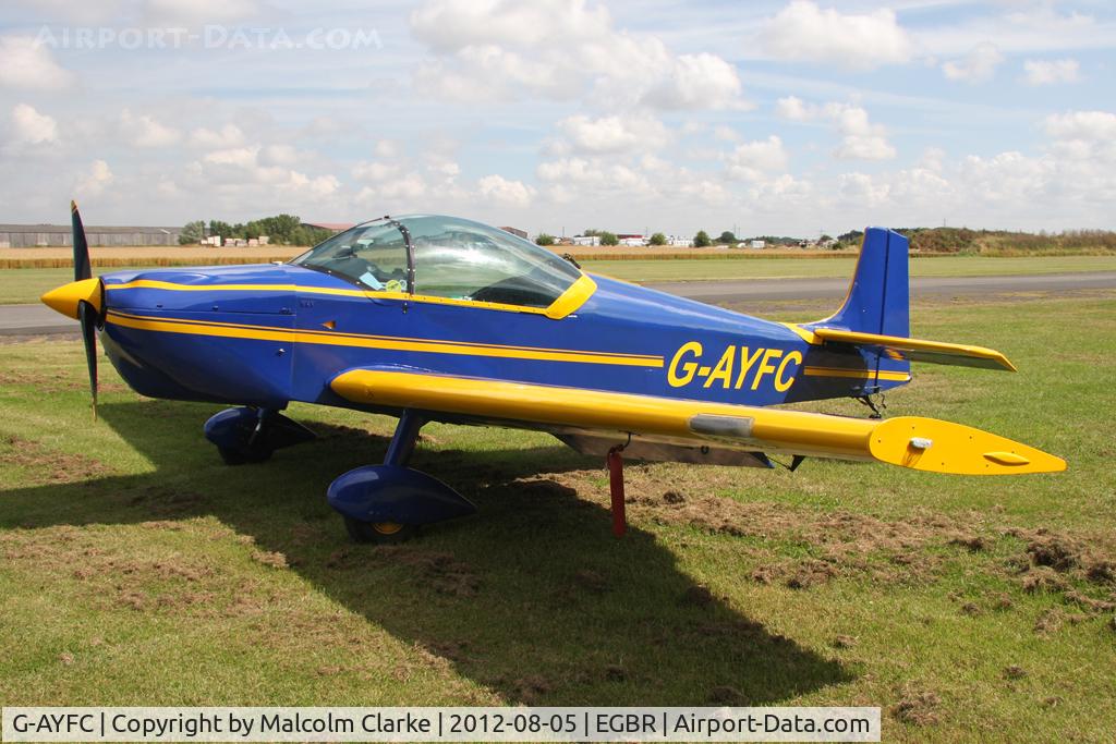 G-AYFC, 1970 Rollason Druine D-62B Condor C/N RAE/644, Druine D-62B Condor at The Real Aeroplane Club's Summer Madness Fly-In, Breighton Airfield, August 2012.