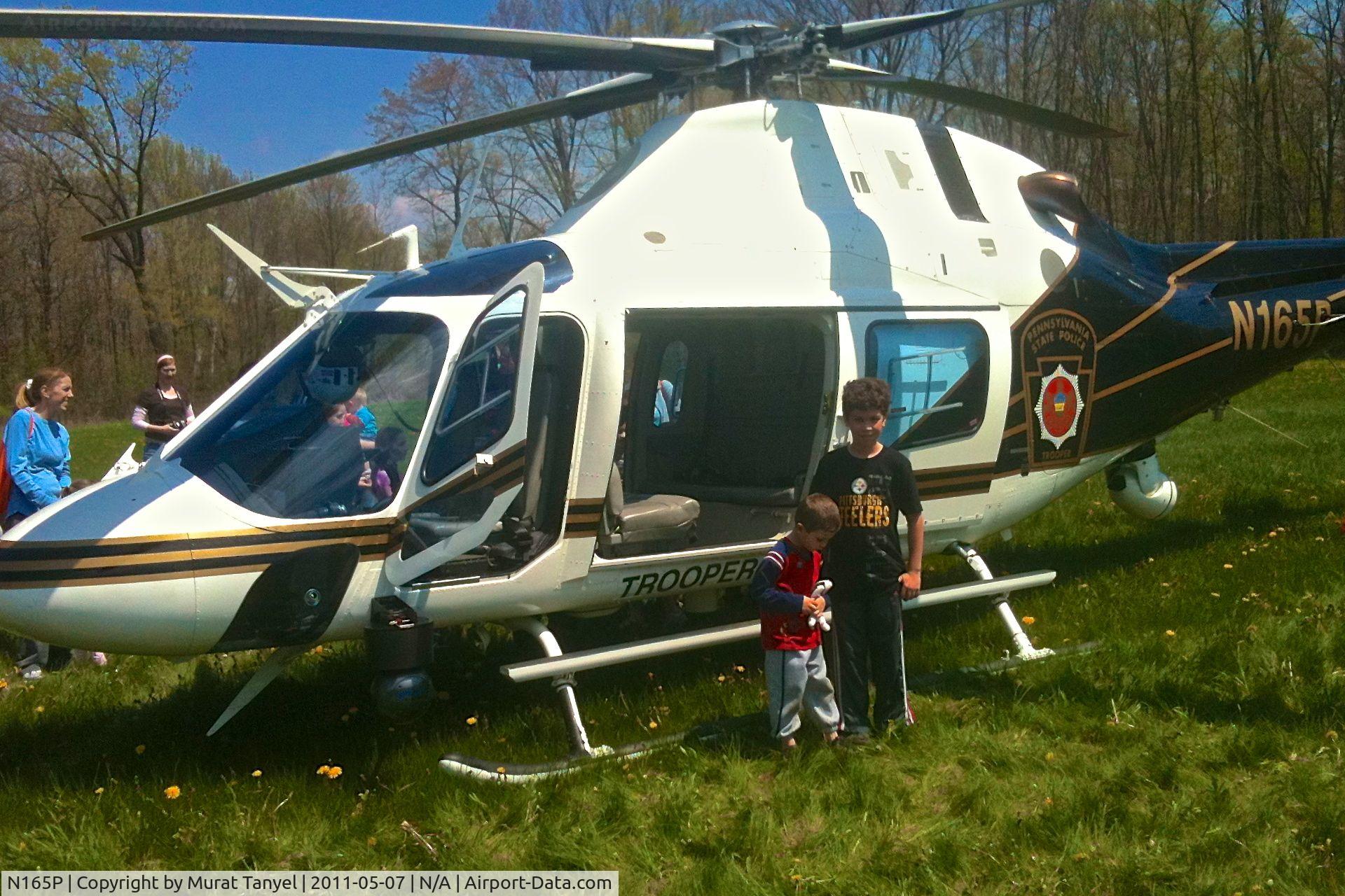 N165P, 2003 Agusta A-119 C/N 14030, My sons posing with the aircraft at Show-and-Tell behind the Y-Zone in Neshannock, New Castle, PA