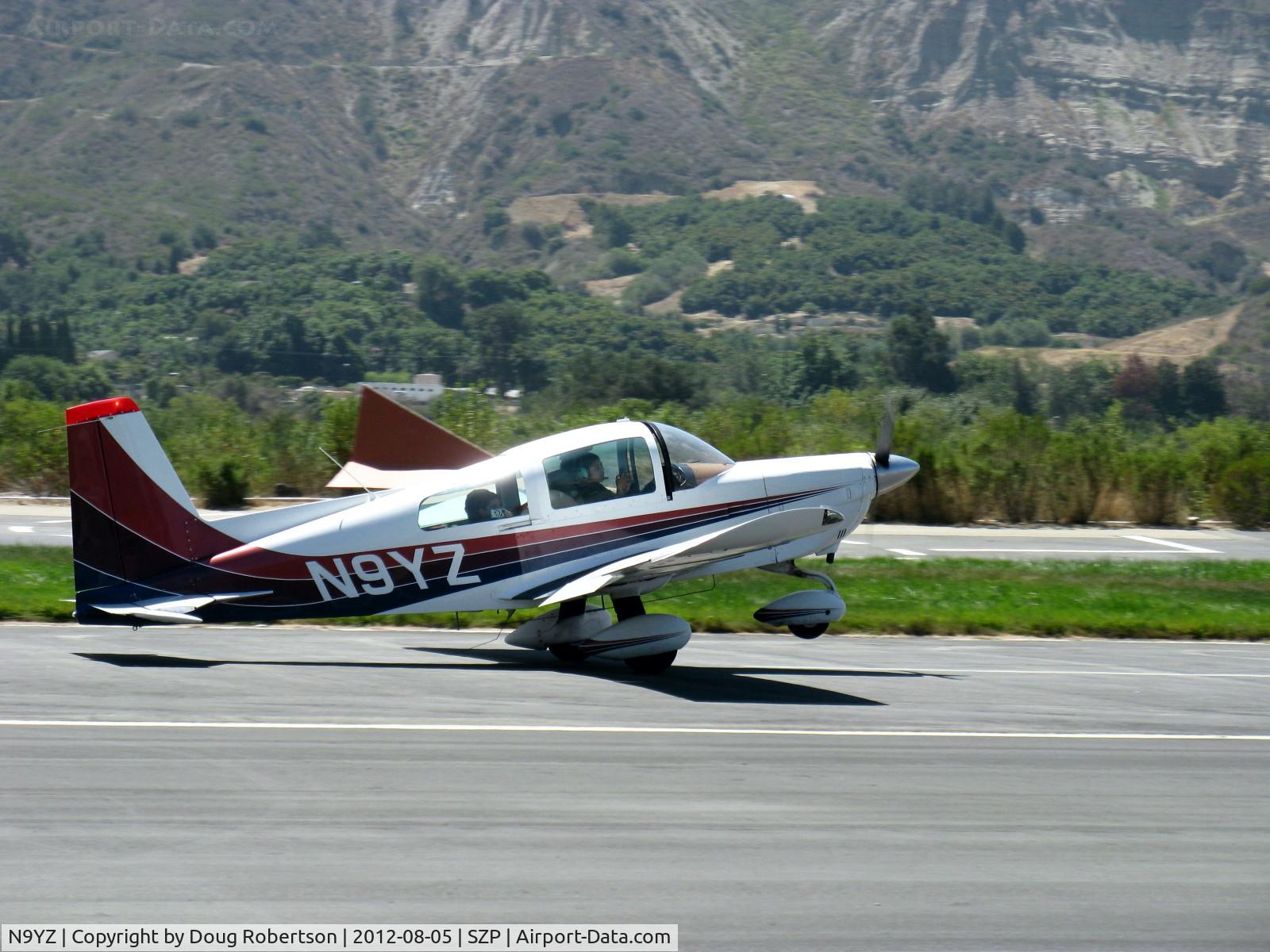 N9YZ, 1975 Grumman American AA-5A Cheetah C/N AA5-0822, 1975 Grumman American AA-5A CHEETAH, Lycoming O-320 150 Hp, Young Eagles Flight, landing roll Rwy 22