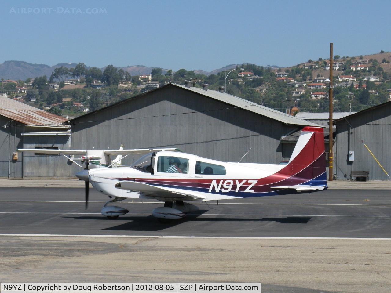 N9YZ, 1975 Grumman American AA-5A Cheetah C/N AA5-0822, 1975 Grumman American AA-5A CHEETAH, Lycoming O-320 150 Hp, takeoff roll Rwy 22