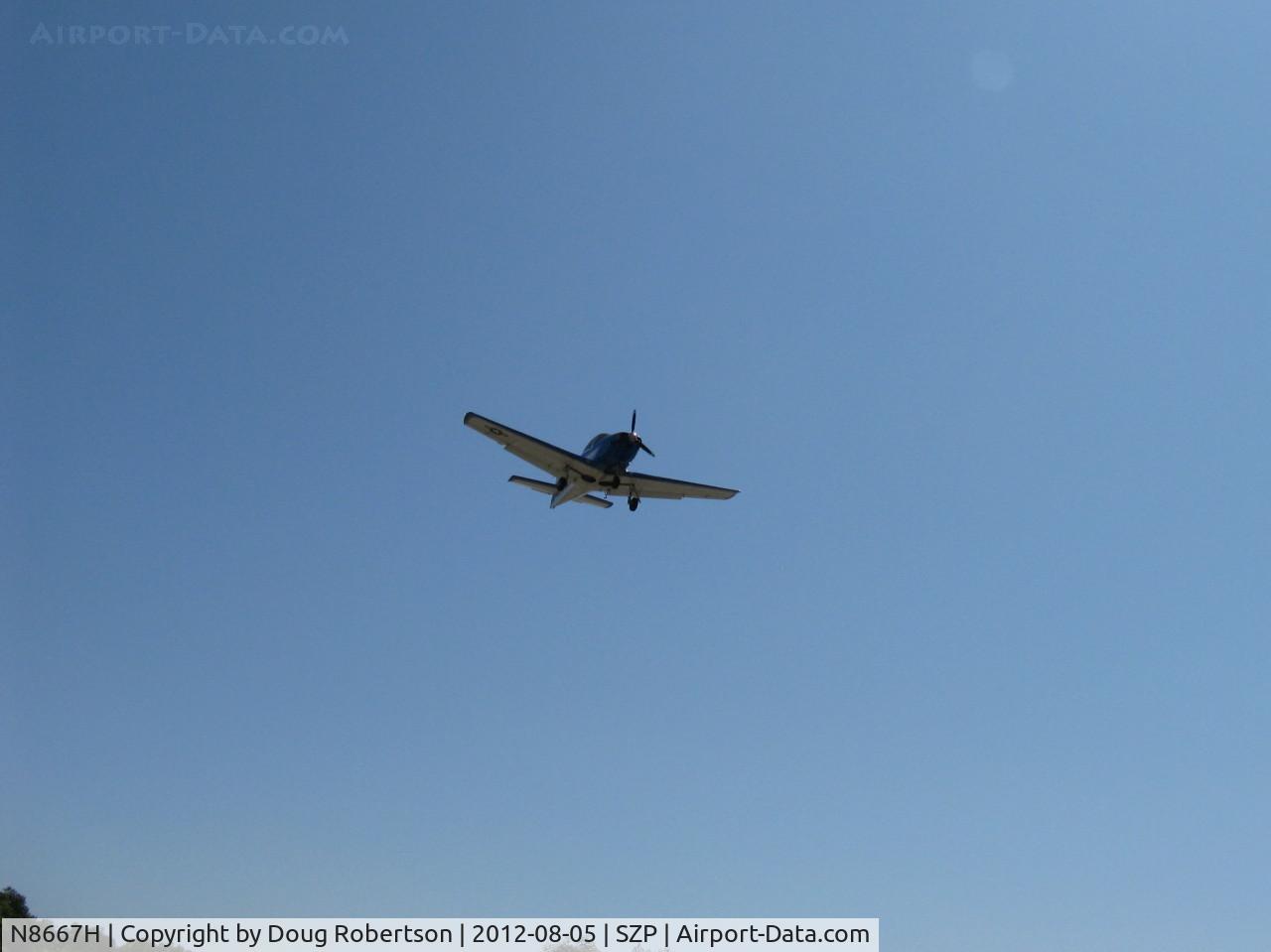 N8667H, 1947 North American Navion C/N NAV-4-667, 1947 North American NAVION, Continental IO-520 285 Hp upgrade, Young Eagles Flight, on final Rwy 22