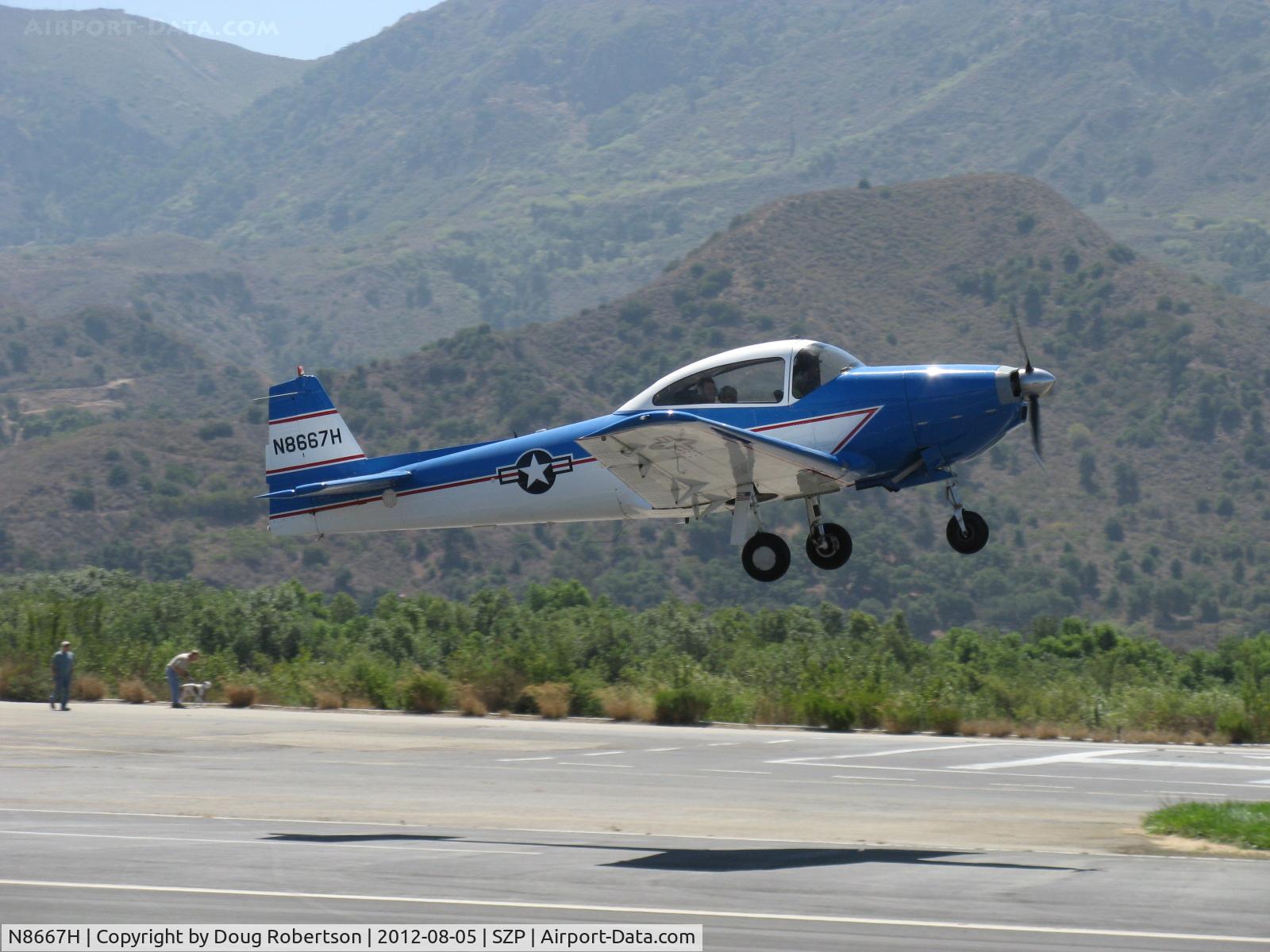 N8667H, 1947 North American Navion C/N NAV-4-667, 1947 North American NAVION, Continental IO-520 285 Hp upgrade, Young Eagles Flight, takeoff climb Rwy 22