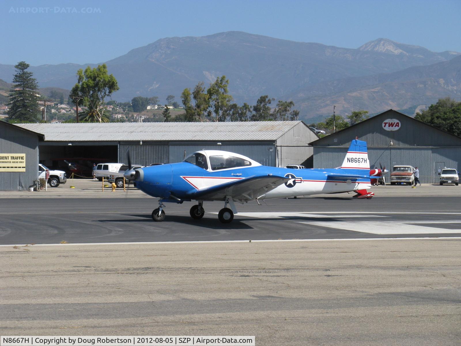 N8667H, 1947 North American Navion C/N NAV-4-667, 1947 North American NAVION, Continental IO-520 285 Hp upgrade, Young Eagles Flight, takeoff roll Rwy 22