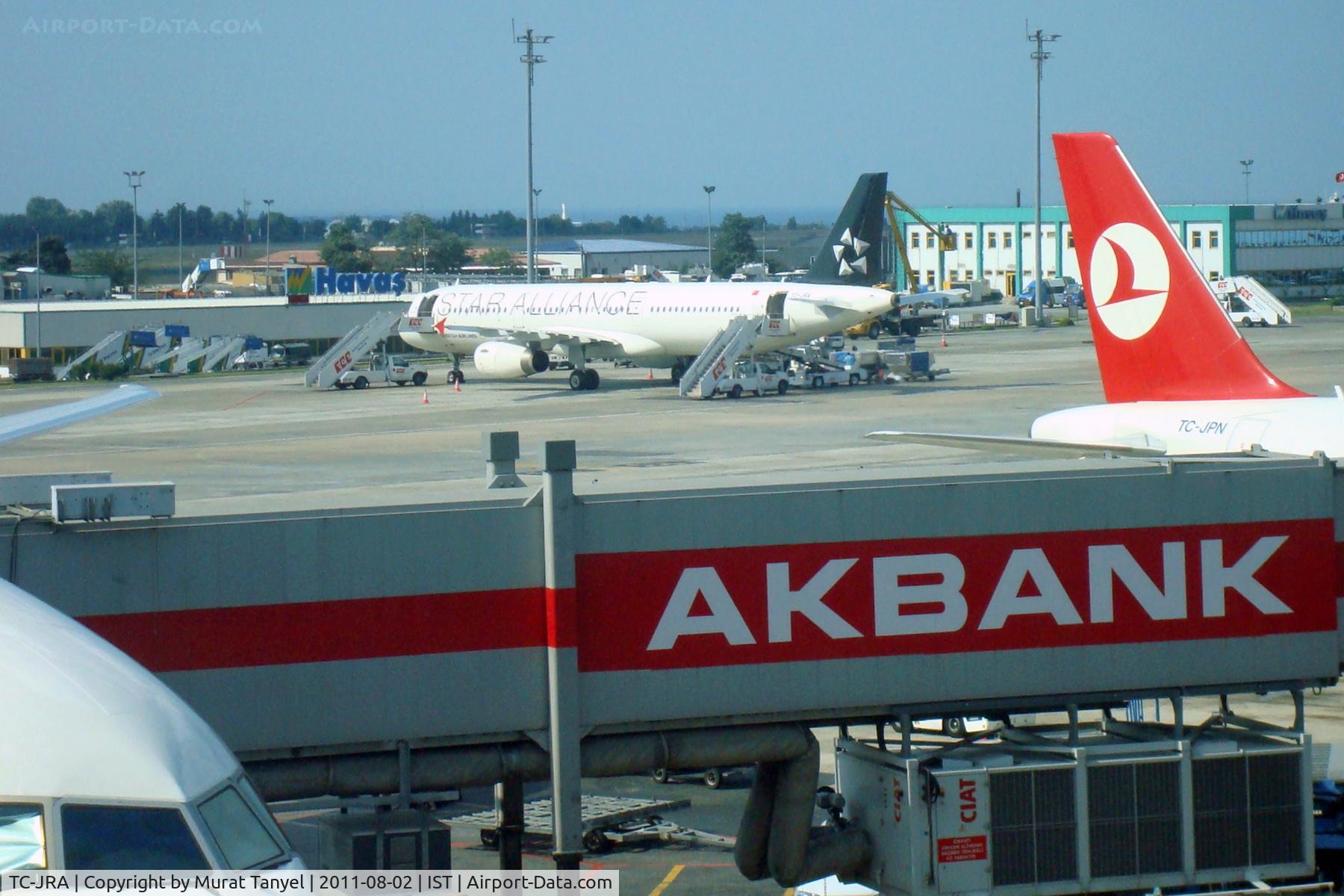 TC-JRA, 2006 Airbus A321-231 C/N 2823, Parked at Istanbul Ataturk International Airport.  Note:  The photograph metadata is in error -  According to iPhoto, it was shot on August 2, 2011 at 1:00:34 AM (EST).