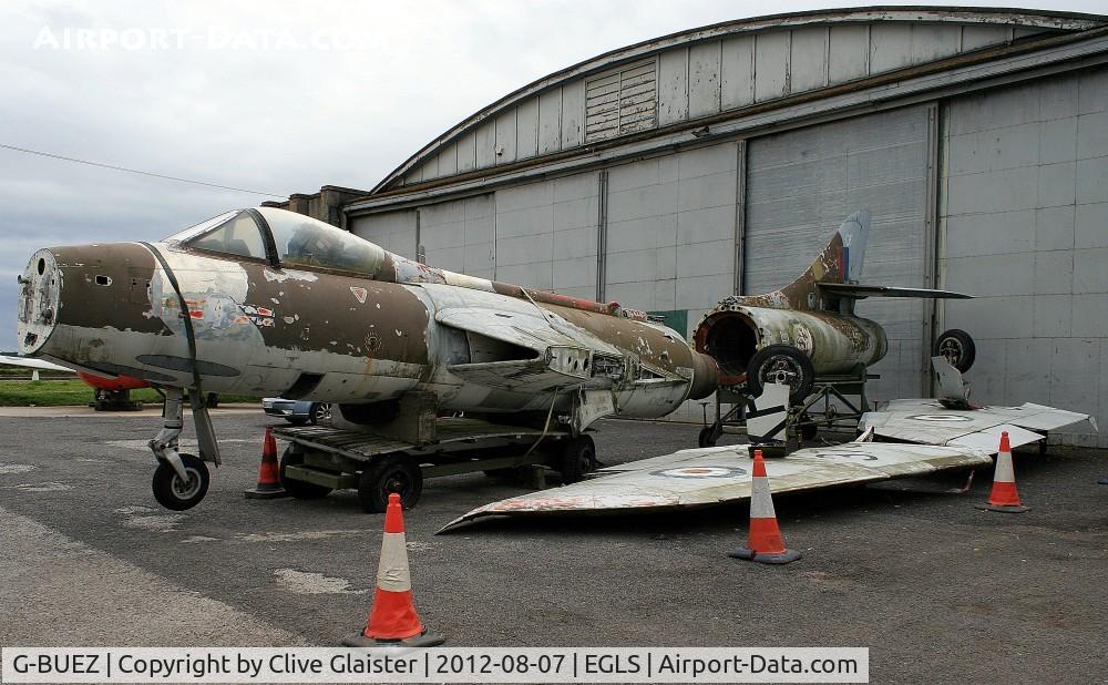 G-BUEZ, 1955 Hawker Hunter F.6 C/N S4/U/3275, Ex: XF375 > 8736M > G-BUEZ - Armstrong Whitworth built - Originally owned to, The Old Flying Machine Co Ltd in April 1992 and currently with, Boscombe Down Aviation Collection, see, http://www.boscombedownaviationcollection.co.uk/index.htm