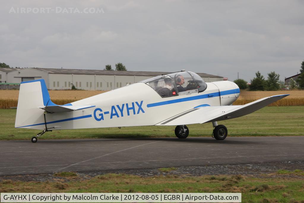 G-AYHX, 1958 SAN Jodel D-117A C/N 903, Jodel D-117A at The Real Aeroplane Club's Summer Madness Fly-In, Breighton Airfield, August 2012.