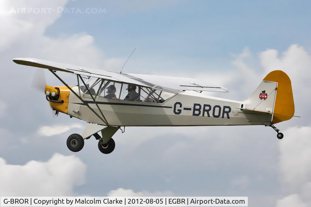 G-BROR, 1943 Piper L-4H Grasshopper (J3C-65D) C/N 10885, Piper L-4H Grasshopper at The Real Aeroplane Club's Summer Madness Fly-In, Breighton Airfield, August 2012.