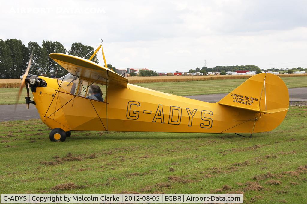 G-ADYS, 1935 Aeronca C-3 C/N A-600, Aeronca C3 at The Real Aeroplane Company's Summer Madness Fly-In, Breighton Airfield, August 2012.