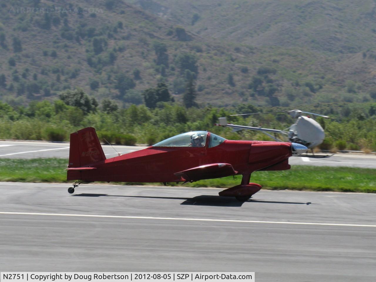 N2751, 1976 Thorp T-18 Tiger C/N 300, 1976 Stork THORP T-18 TIGER, Lycoming O&VO-360 180 Hp, landing  roll Rwy 22, two-place side by side