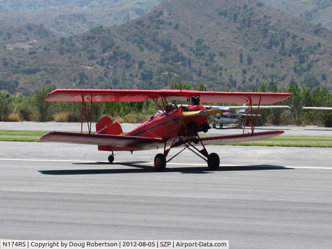 N174RS, 1936 Fleet 7B C/N 62, 1937 Fleet 7B. Kinner 5B 125 Hp 5 cylinder radial, taxi off the active