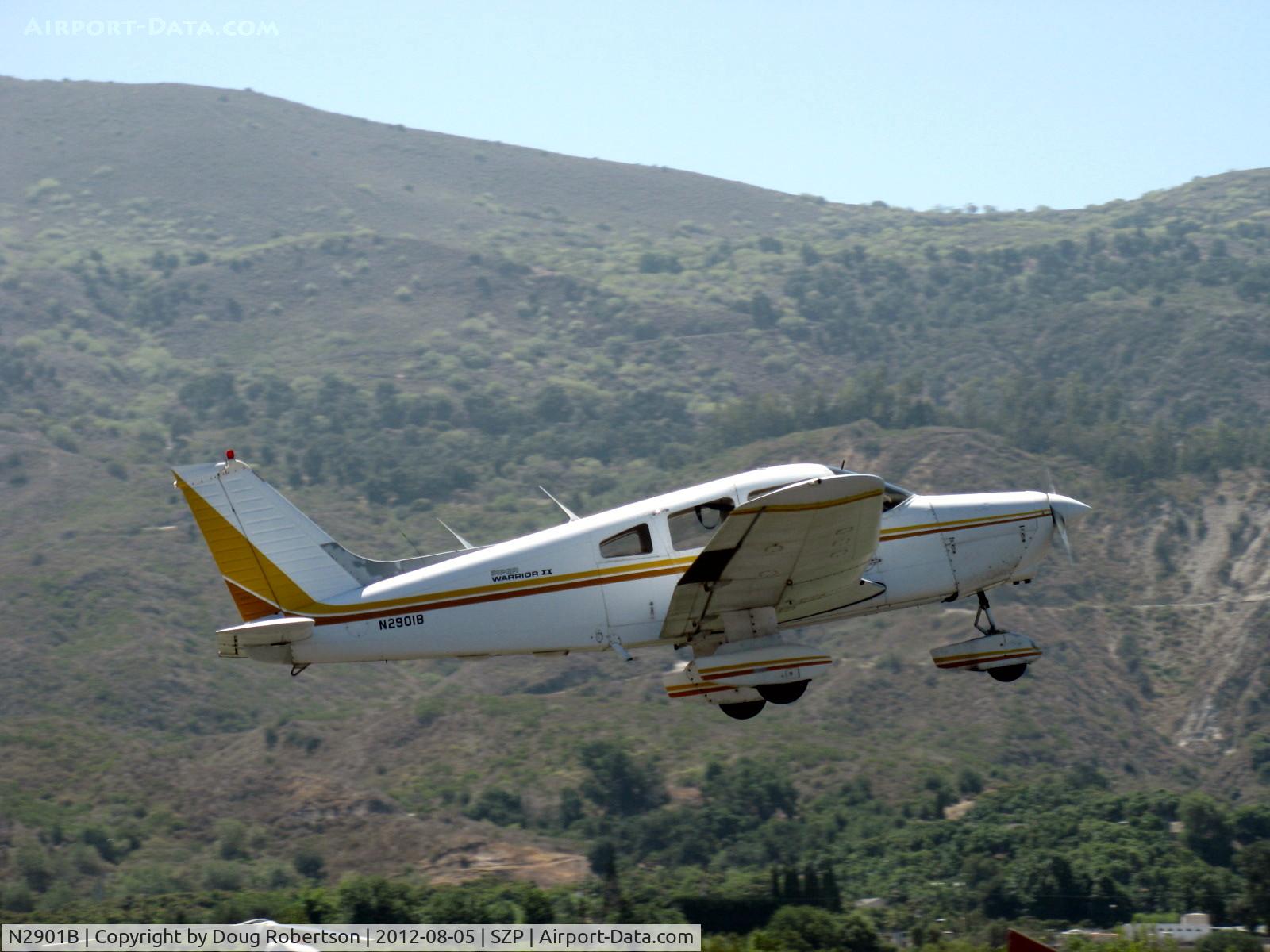 N2901B, Piper PA-28-161 C/N 28-7916525, 1979 Piper PA-28-161 WARRIOR II, Lycoming O-320-D3G 160 Hp, takeoff climb Rwy 22