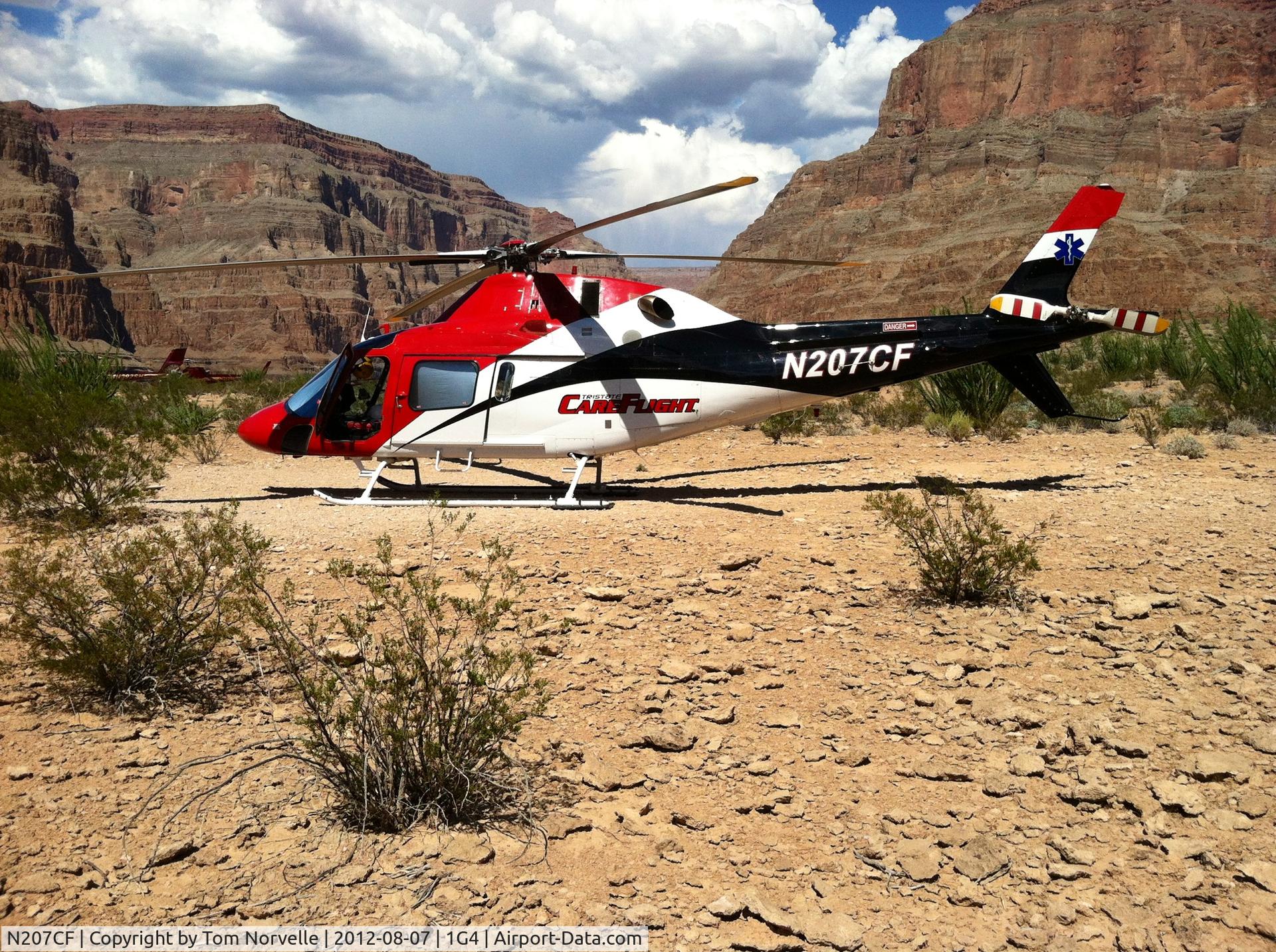 N207CF, 2000 Agusta A-119 C/N 14006, Medevac flight to the bottom of the Grand Canyon below 1G4.