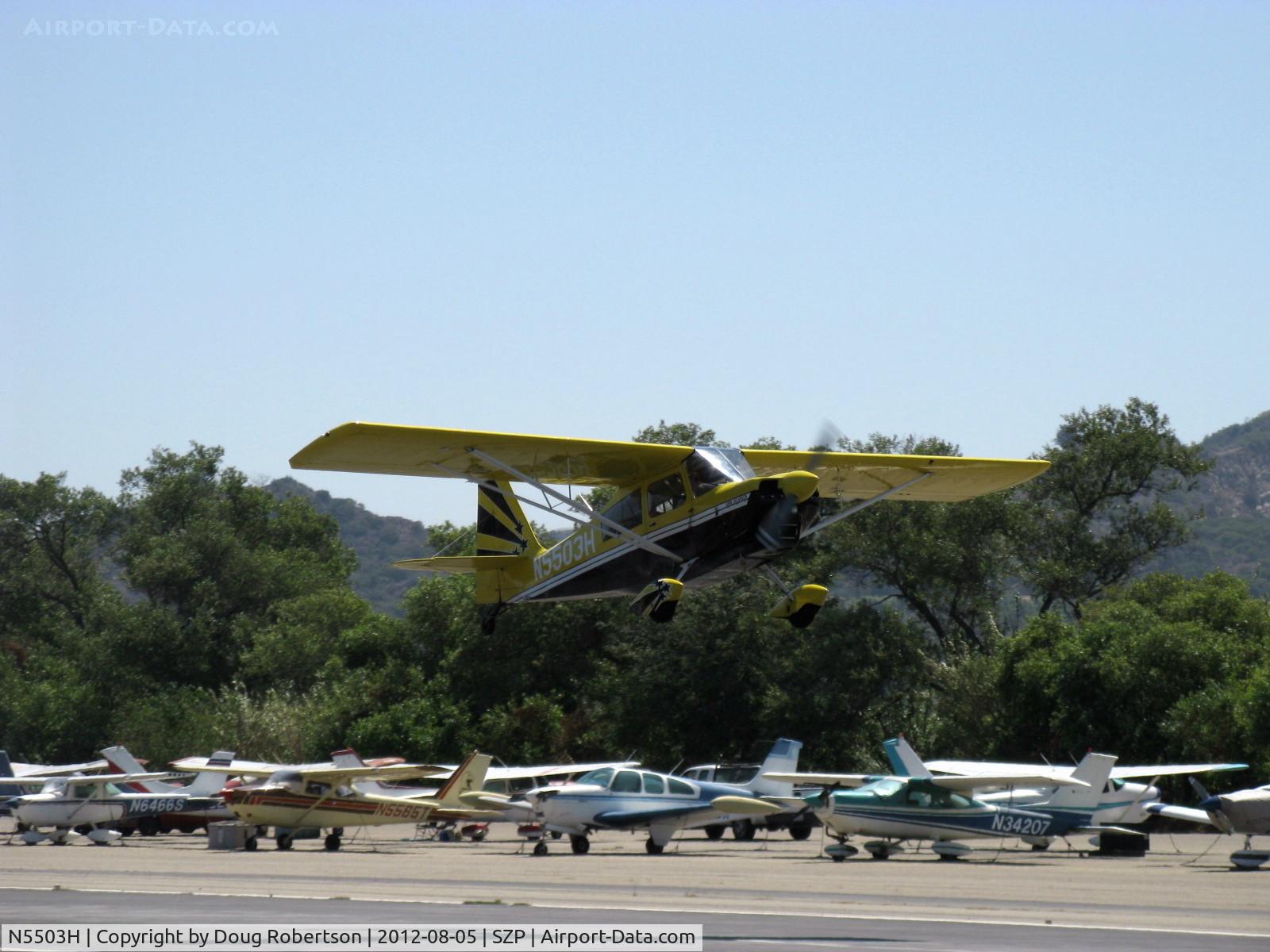 N5503H, 1978 Bellanca 8KCAB Super Decathlon C/N 413-78, 1978 Bellanca 8KCAB SUPER DECATHLON, Lycoming AEIO-360 180 Hp, takeoff climb Rwy 22
