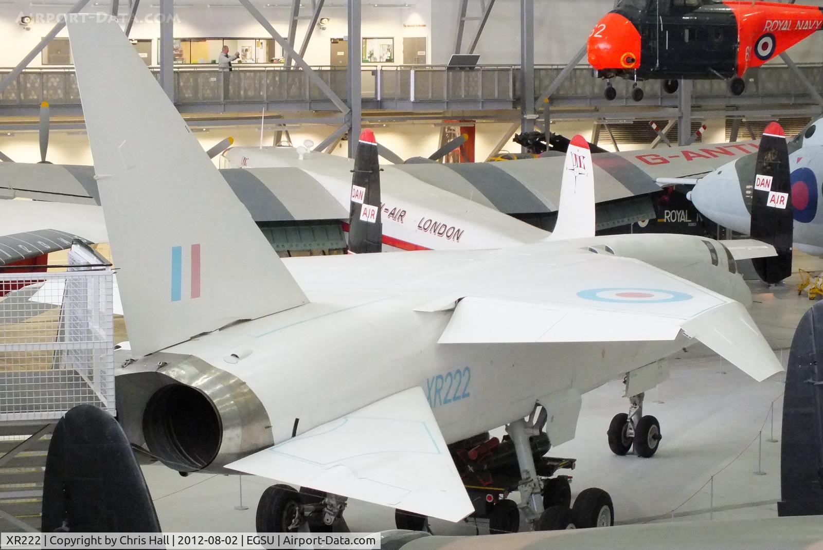 XR222, 1964 BAC TSR-2 C/N XO-4, The Fourth prototype airframe constructed and was nearly complete when the programme was cancelled. It was at the College of Aeronautics at Cranfield from 1965 until 1978 it was transferred to the Imperial War Museum at Duxford.