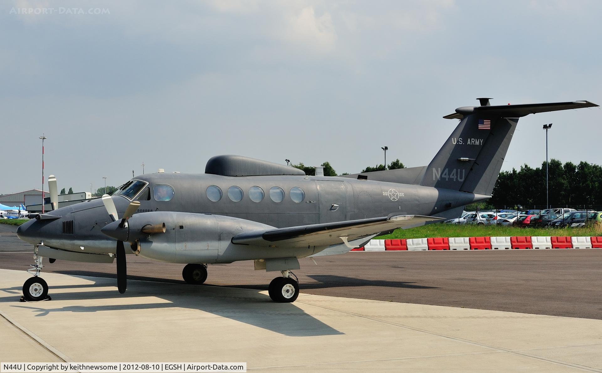 N44U, Beech 200T Super King Air C/N BT-14, In the midday sun at Norwich.