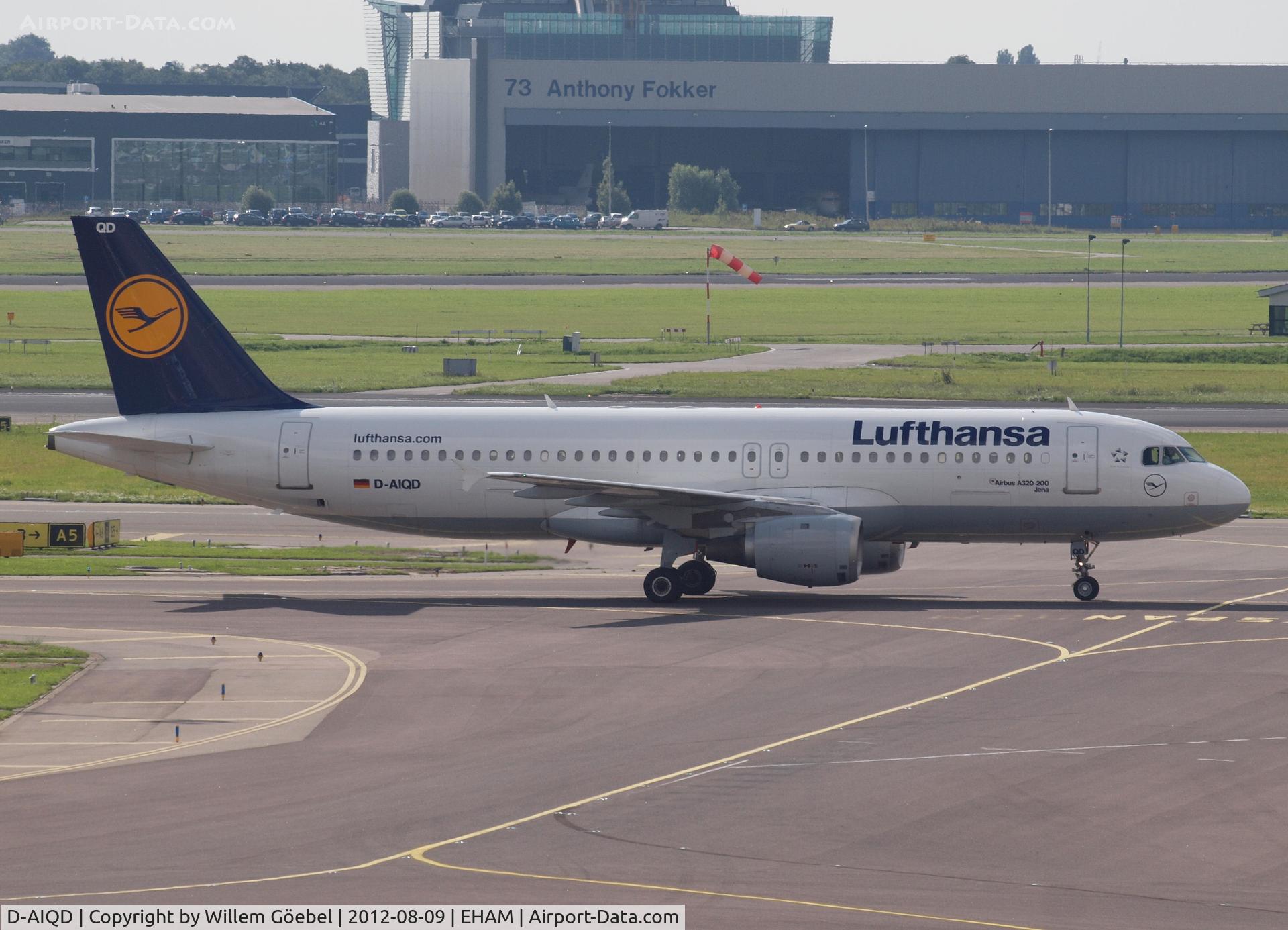 D-AIQD, 1991 Airbus A320-211 C/N 0202, Taxi to the gate of Schiphol Airport