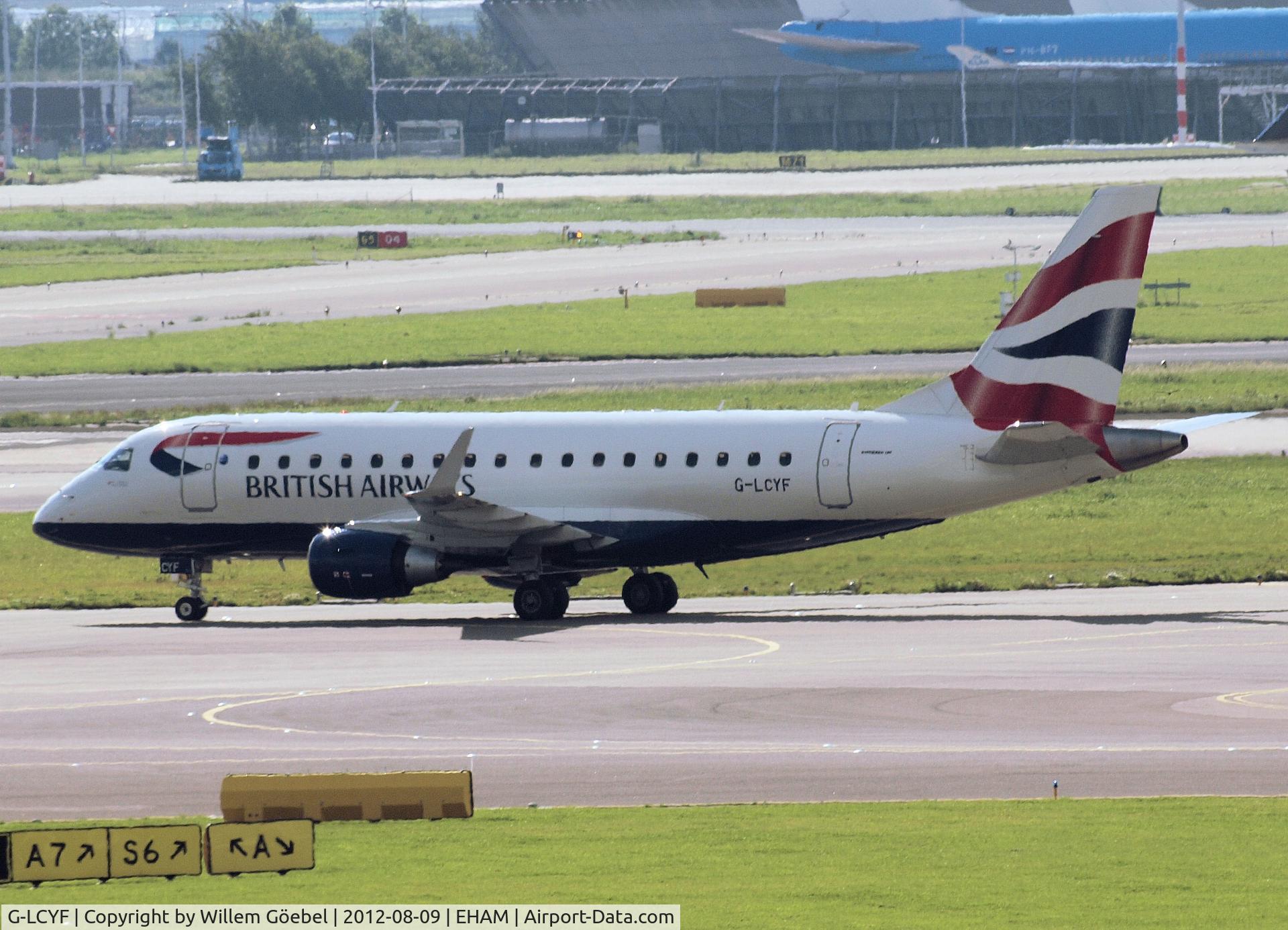 G-LCYF, 2009 Embraer 170STD (ERJ-170-100STD) C/N 17000298, Taxi to the gate of Schiphol Airport