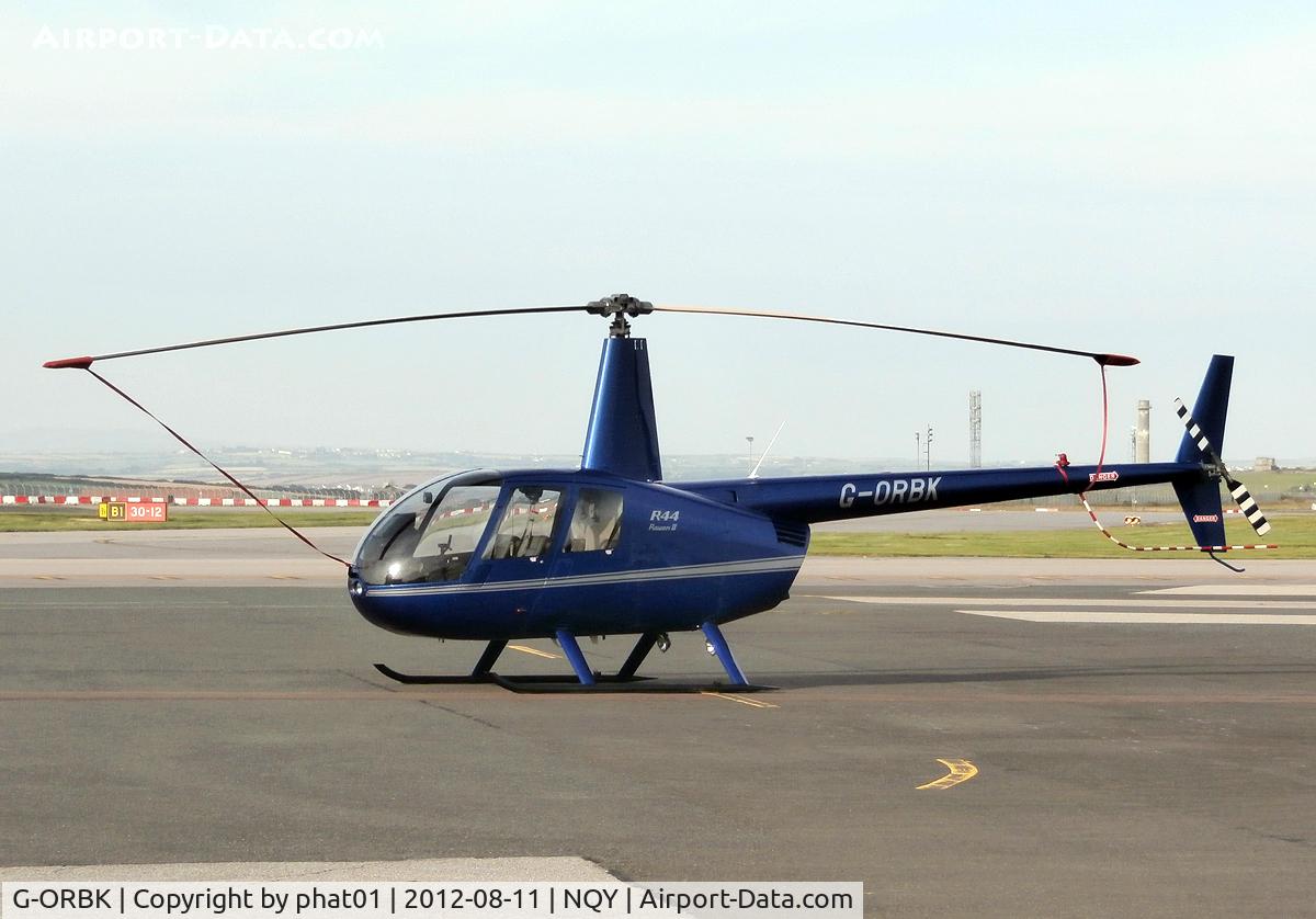 G-ORBK, 2003 Robinson R44 Raven II C/N 10213, Operating Pleasure flights out of Newquay