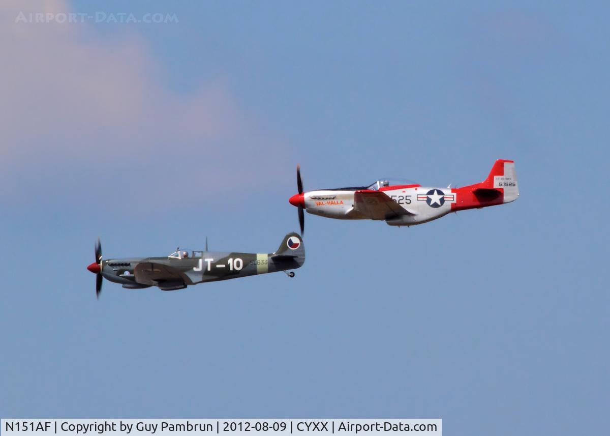 N151AF, 1945 North American P-51D Mustang C/N 45-11525, A short flight the day before the 2012 Abbotsford Airshow.