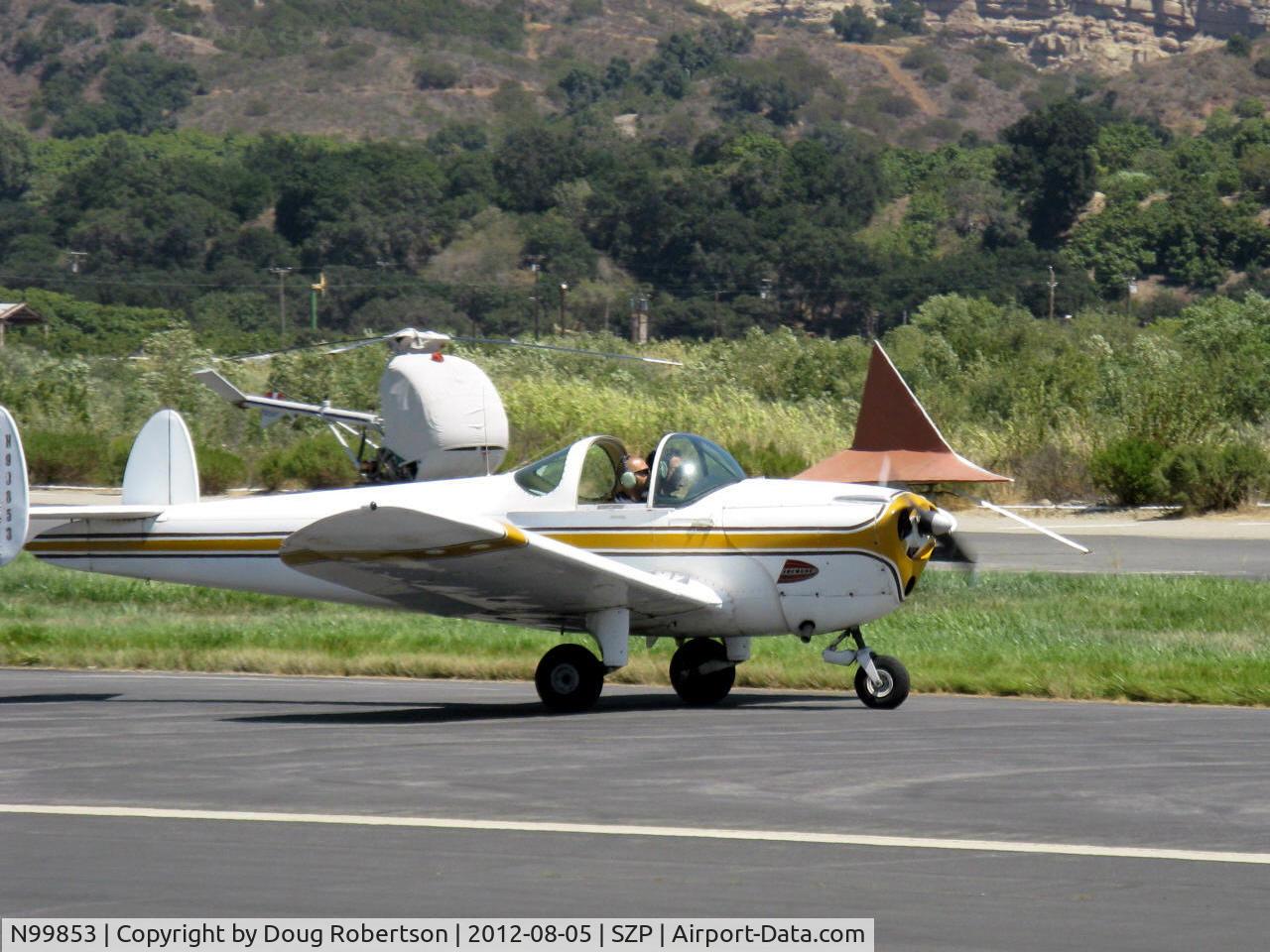 N99853, 1946 Erco 415C Ercoupe C/N 2476, 1946 ERCO Ercoupe 415-C, Continental O-200 100 Hp upgrade, landing roll Rwy 22