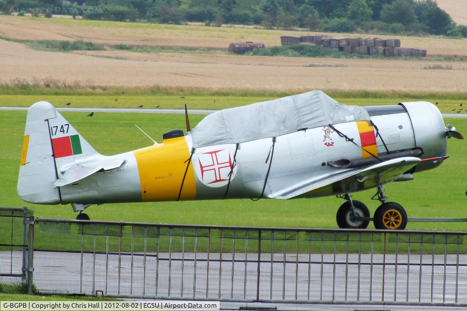 G-BGPB, 1953 Canadian Car & Foundry T-6 Harvard Mk.4 C/N CCF4-538, This aircraft was previously registered as 1747 (Portuguese Air Force), BF+050 (West German Air Force), AA+050 (West German Air Force) and 53-4619 (USAF)