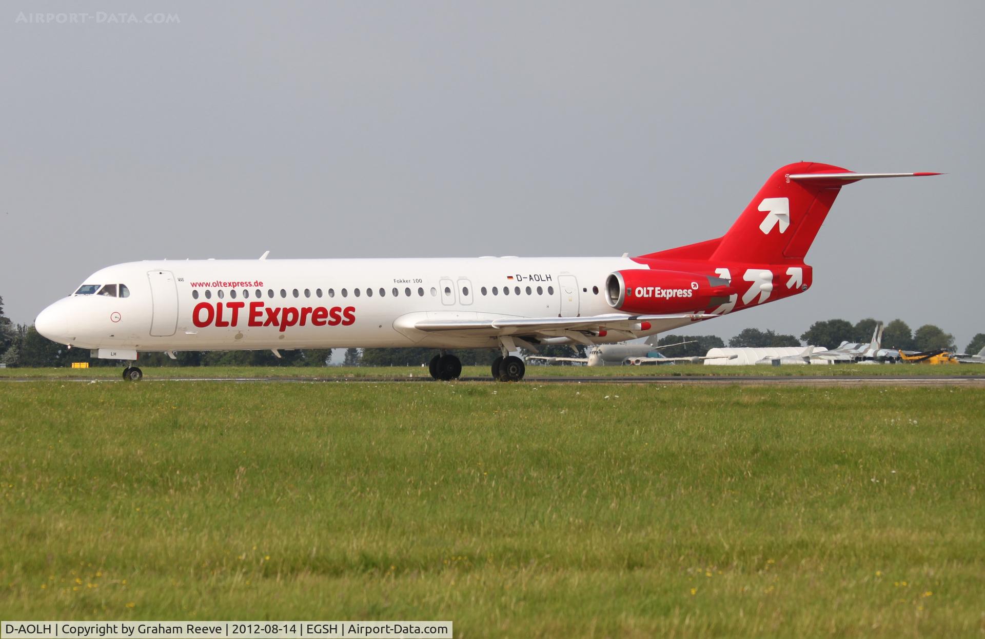 D-AOLH, 1989 Fokker 100 (F-28-0100) C/N 11265, About to depart.