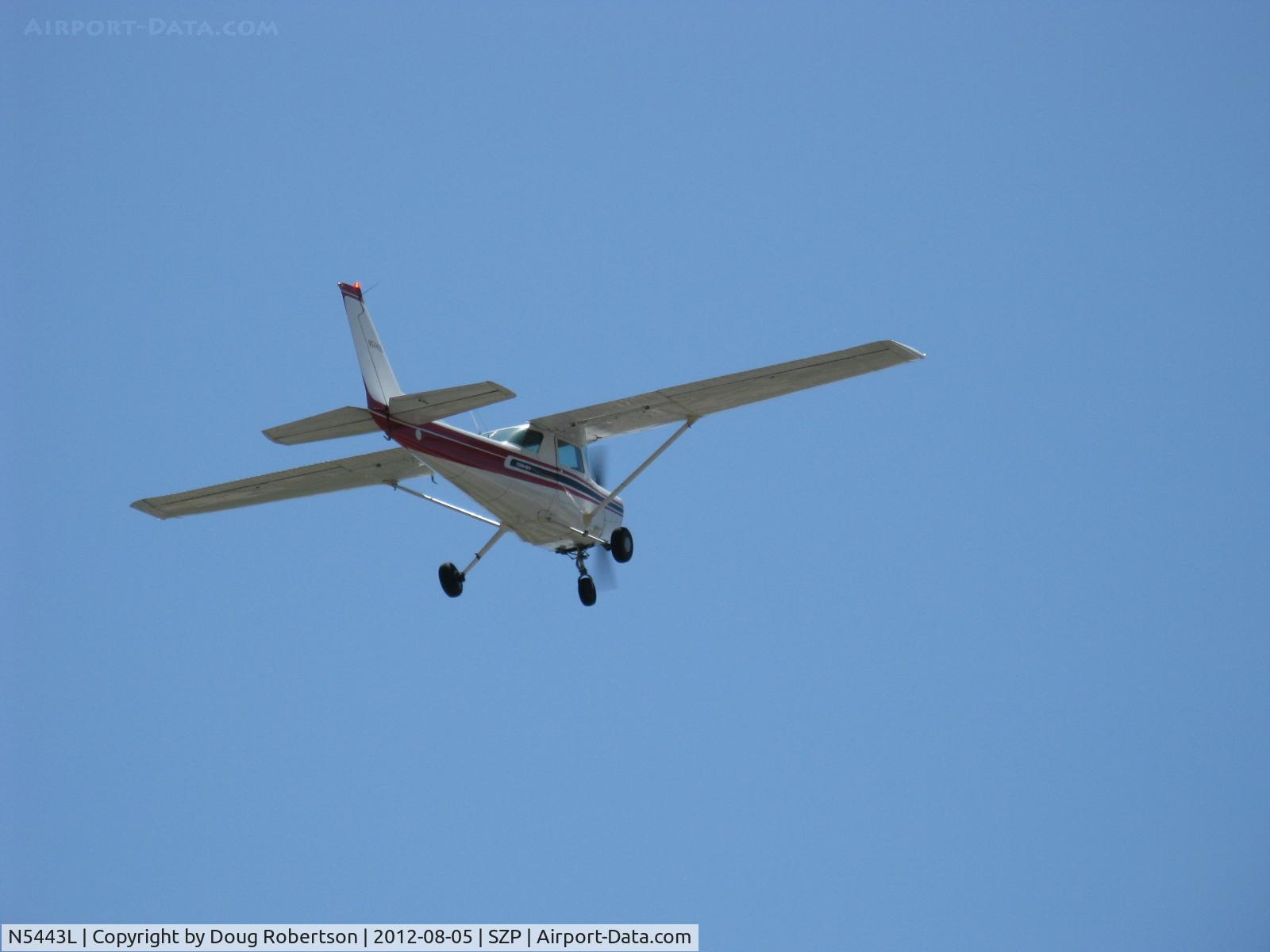 N5443L, 1980 Cessna 152 C/N 15284315, 1980 Cessna 152, Lycoming O-235 115 Hp, another takeoff climb Rwy 22