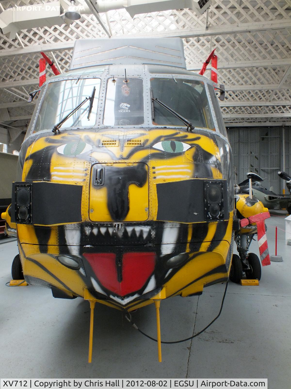 XV712, 1972 Westland Sea King HAS.6 C/N WA683, Ex 814 Sqn Royal Navy Sea King inside Hangar 5, IWM Duxford